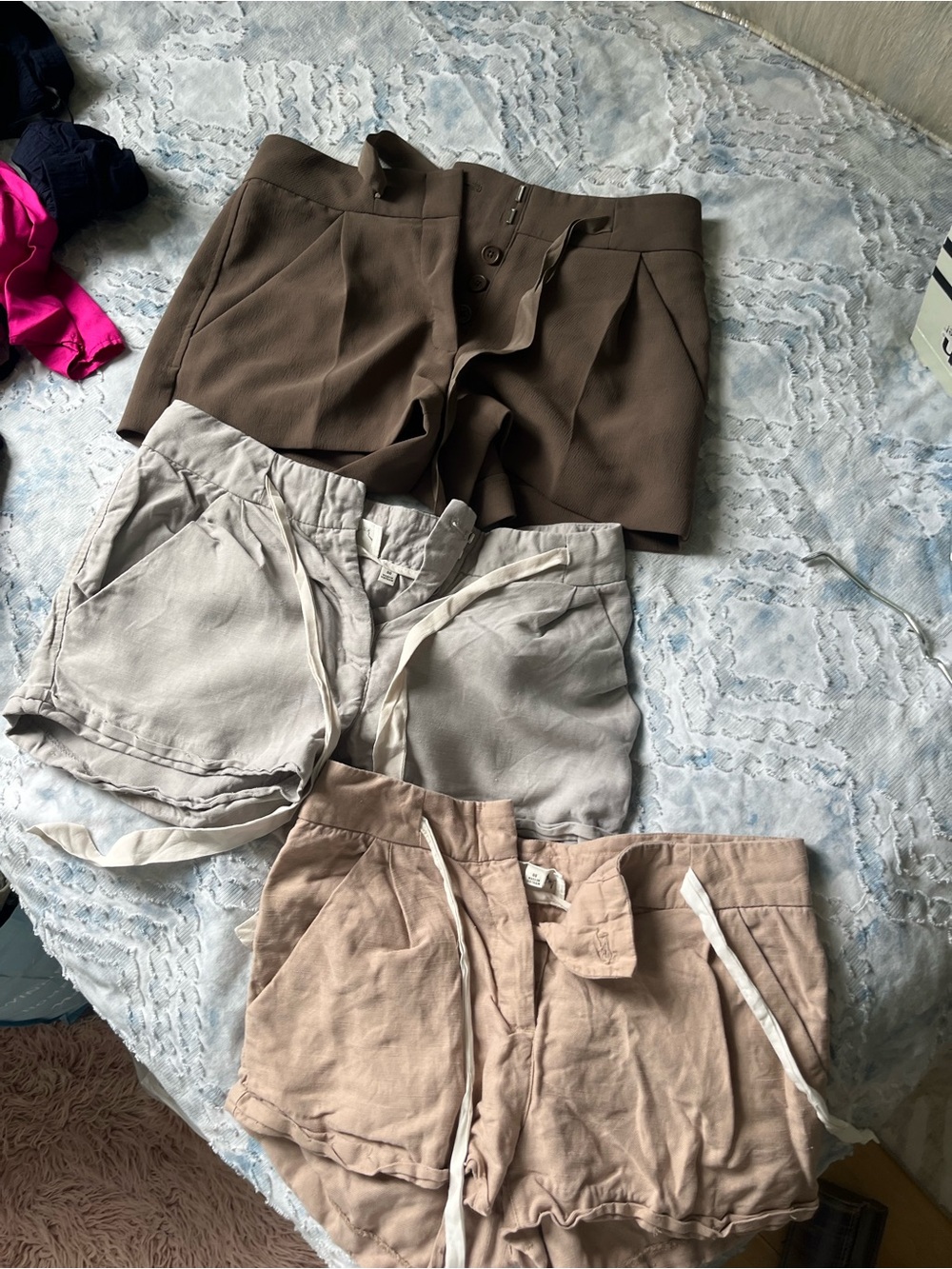 Aritzia Women's Shorts Trio — Brown, Light Gray, Beige
